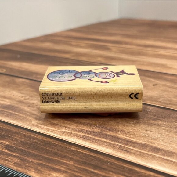 HTF RUBBER STAMPEDE FESTIVE SNOWMAN A2591E WOOD MOUNTED RUBBER STAMP - Picture 4 of 6